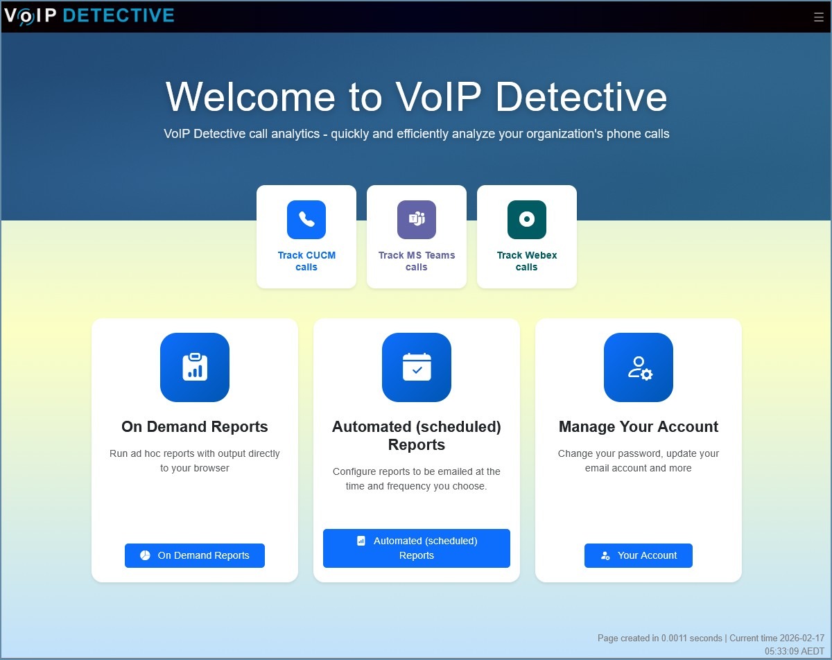 VoIP Detective main screen