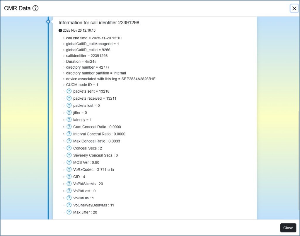 CMR data from an 8861