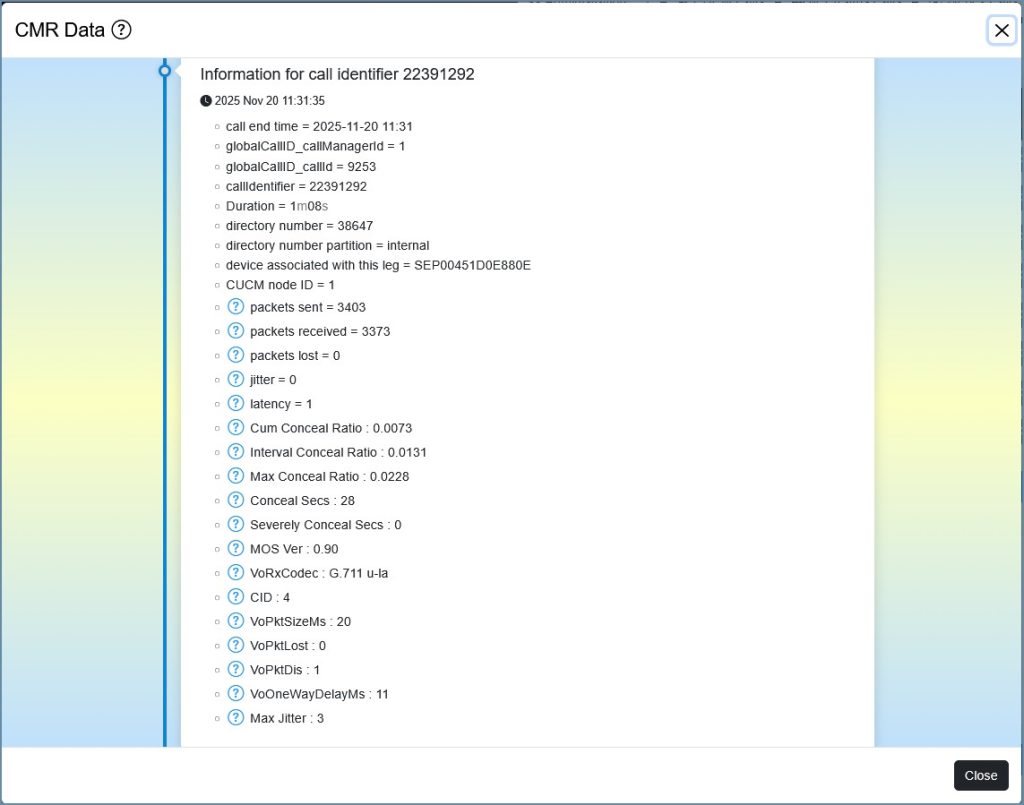 CMR data from an 8865